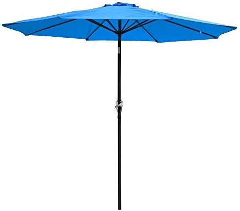 Amazon Com Yeshom 9ft Uv 30 Aluminum Outdoor Patio Umbrella With Crank Tilt 8 Ribs Air Vented For Garden Table Pool Yard Ranch Garden Outdoor