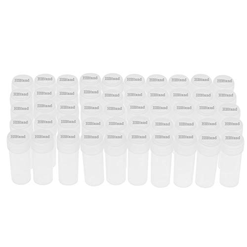 Hilitand 50Pcs 5ml Volume Plastic Sample Bottles Small Storage Container Test Tube Vial Storage Container 15mmx40mm/0.59x1.57inch