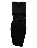 Doublju Drawstring Waist Bodycon Tank Dress (Plus size available)