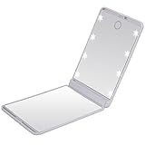 Miss Sweet Compact Mirror with Led Lights for Purse 2X (White)