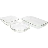 Pyrex Bakeware 3-Piece Baking Dish Set, Clear