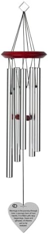 Chimesofyourlife marriage journey-heart-19-silver Marriage Journey Wedding Wind Chime, 19-Inch, Silver