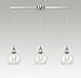 EUL Industrial Vintage Kitchen Island Lighting Clear Glass Globe Pendant Brushed Nickel -3 Lights
