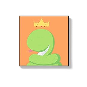 Framed Canvas Wall Art for Living Room, Bedroom Cute Cartoon Animals Canvas Prints for Home Decoration Ready to Hanging - 16x16 inches
