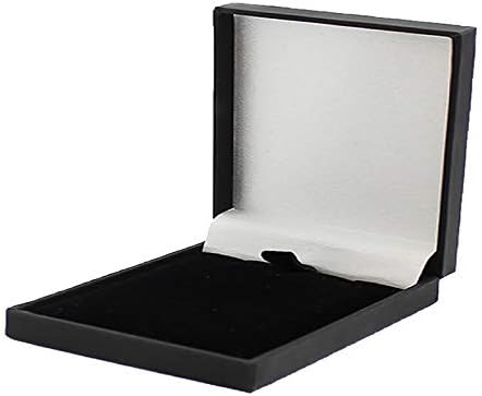 Slim Leatherette Jewellery Gift Box: Satin-Lined for Necklace/Pendant (Economical to Post) (Grey)