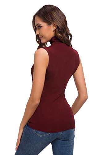 Womens Long Sleeve/Half Sleeve/Sleeveless Mock Turtleneck Crew Stretch Slim T Shirt Layer Top