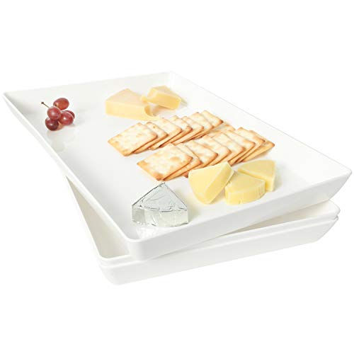 Youngever 3 Pack Plastic Serving Trays, Serving Platter for Parties