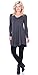 Popana Women’s Tunic Tops for Leggings Long Sleeve Shirt Plus Size Made in USA X-Large Charcoal