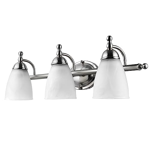 Globe Electric 50783 3Light Exclusive Vanity Light, Satin Nickel