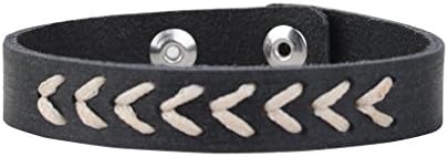Most Wanted Wide Black Leather Cuff Arrow Bracelet
