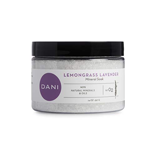 Natural Mineral Bath Salts by DANI Naturals – Calming Lemongrass Lavender Scent – Moisturizng Spa Soak – 14 Ounces
