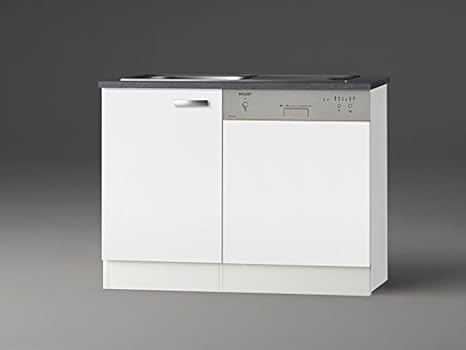 idealShopping GmbH Spülenschrank-Set mit Arbeitsplatte SPGSSET-9 in weiß glänzend