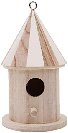 Beafavor Creative Wall-Mounted Wooden Bird Feeder Outdoor Nest Birdhouse (S)