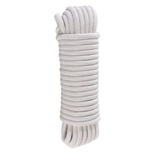 10 Meters Soft Cotton Rope Cord, Thick Cotton Cord, All Purpose Soft Rope Twisted Cottons Knot Tying Ropes for DIY Craft Projects Hanging Bundling Ropes White