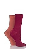 Ladies 2 Pair SockShop Plain Bamboo Socks