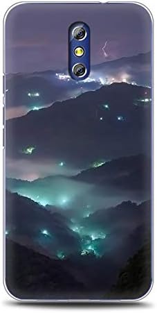 Aksuo for Doogee BL5000 Case , Women Girls boy Men Printed Transparent Clear Design Plastic Case with TPU Bumper Protective Cover,Mountain City Night
