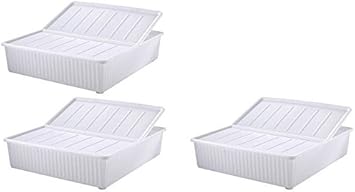 Caja de almacenaje de plástico con tapa para debajo de la ...