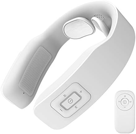 Tech Love SMART NECK ケア リラクゼーション器 男性 女性 健康グッズ 運動補助機器 充電式 5種モード 16段階強度調整 コードレス リモコン付き 静音 軽量 敬老の日 誕生日 プレゼント （ホワイト）
