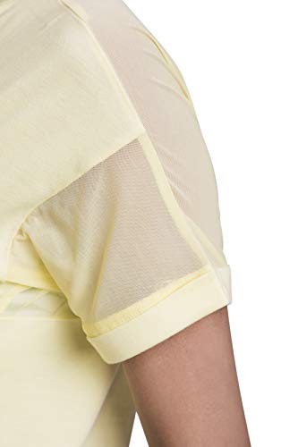 Satva Premium Organic Cotton Racerback Mesh Short Sleeve T-Shirt Round Neck For Yoga Workout Running Sports Training Cycling Jodo Tee, Yellow, X-Small - Thumbnail 4