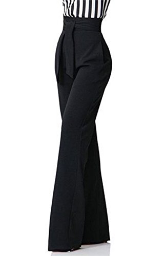 Shinfy Women's Stretch Straight Leg High Waisted Casual Long Pants With Belt