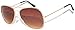 Aviator Sunglasses Gold Metal Frame with Brown Lens Stylish Fashion