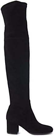Via Roma 15 Women's Overknee Black Leather Boots 41(IT)-11(US) Black