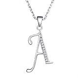 Paialco Jewelry 925 Sterling Silver Initial Alphabet Pendant Necklace 18