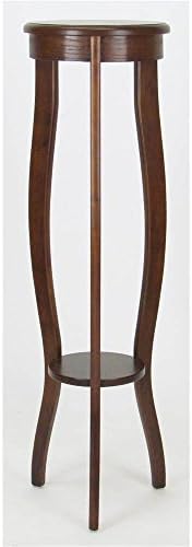 Wooden Pedestal Round Table Top with Curved Legs