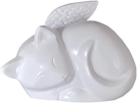 Memorial Gallery Pets 8685 White Sleeping Cat Angel Cremation Pet Urn, White