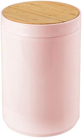 mDesign Small Round Plastic Trash Can Wastebasket