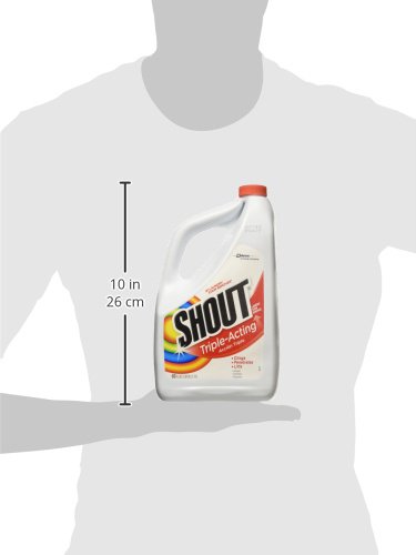 SHOUT ACTIVE ENZYME LAUNDRY STAIN REMOVER SPRAY FOR CLOTHES, TRIPLE-ACTING FORMULA CLINGS, PENETRATES, AND LIFTS TOUGH & EVERYDAY STAINS – PREWASH REFILL 60OZ (1.7L)