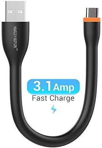 Marley Hudson® High Speed Short Power Bank Fast Charging USB to Micro USB Cable Compatible with Any Android Supported Devices (Black)