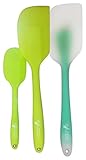 Silicone Spatula Set Of 3 From Silcoo, Heat Resistant -40० To Over 440०f, These Eco-friendly Professional Grade Kitchen Tools Offer A Ergonomic, Seamless 1 Piece Design, Easy-to-clean & Dishwasher Safe, Say Goodbye To Cheap Cooking Utensils Today!