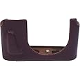for Leica Q2 Case, BolinUS Handmade Genuine Real Leather Half Camera Case Bag Cover for Leica Q2 Bottom Opening Version + Hand Strap (Coffee)