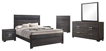 Amazon Com Dario 6 Piece Bedroom Set Twin Gray Wood
