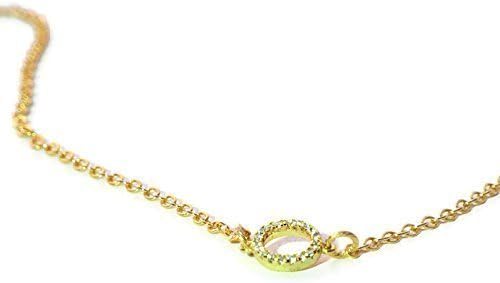 Chain Choker Necklace and Bracelet CZ Pave Tiny O Ring - 14K Gold Filled