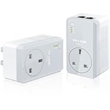 TP-Link 500 Mbps 2-Port Passthrough Powerline Adapter Starter Kit, No Configuration Required, UK Plug (TL-PA4020PKIT) - Pack of 2