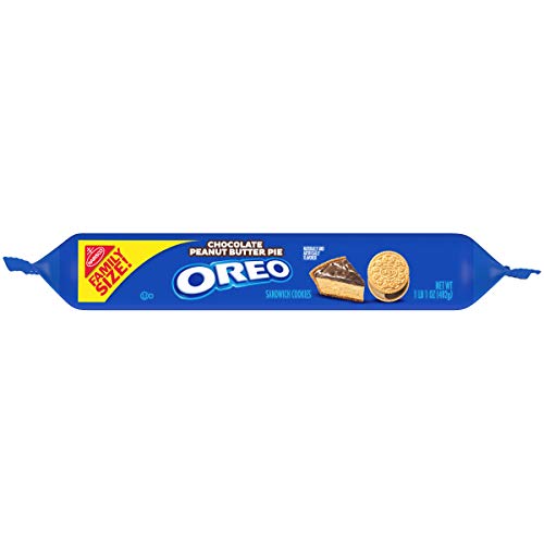 OREO CHOCOLATE PEANUT BUTTER PIE SANDWICH COOKIES, FAMILY SIZE, 17 OZ