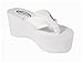 Vacation! Soda Women's High Platform Wedge Flip-flop Sandals in White EVA