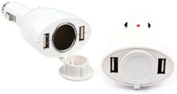 Universal Dual USB Car Charger with 12 V Cigerette Socket (white)