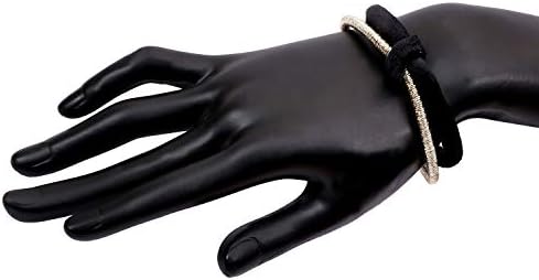 Wrist Boutique Christmas Collection Gold Plated Chain & Velvet Cloth Cut Off Multicolor Cuff Flexible Megnetic Lock Kada | Cuff Bangle Bracelets | for Women/Girls