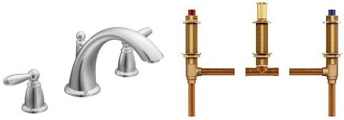 Moen T933 4792 Brantford Two Handle Low Arc Roman Tub Faucet With
