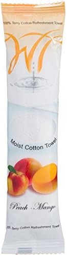 Moist Cotton Towel - Peach-Mango (Case of 50) by White Towel