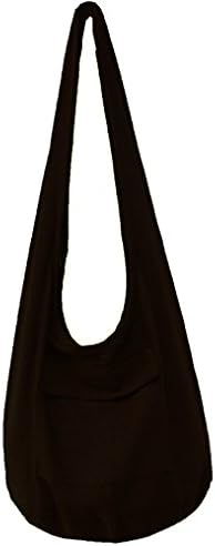 Zerstyle Color Cotton Sling Crossbody Thai Handmade Bag (Brown)
