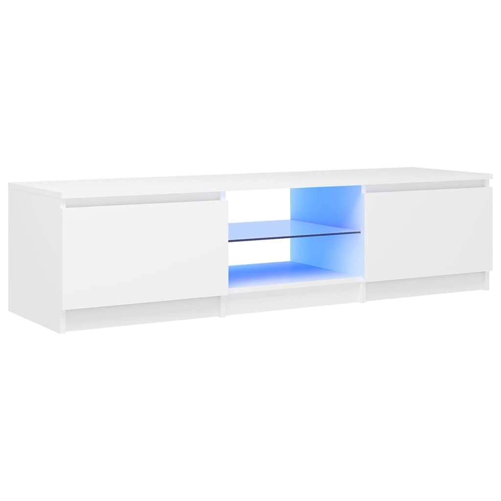 vidaXL-Mueble-para-TV-con-Luces-LED-Soporte-Mobiliario-Aparador-Estante-Salon-Sala-de-Estar-Dormitorio-Decoracion-Blanco