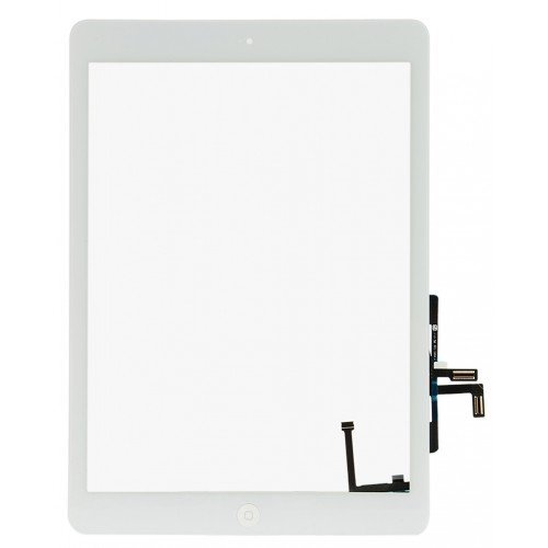 Smartex® Touch Screen Glass Digitizer White compatible with iPad Air 1 - Key home, sticker and removal toolkit included