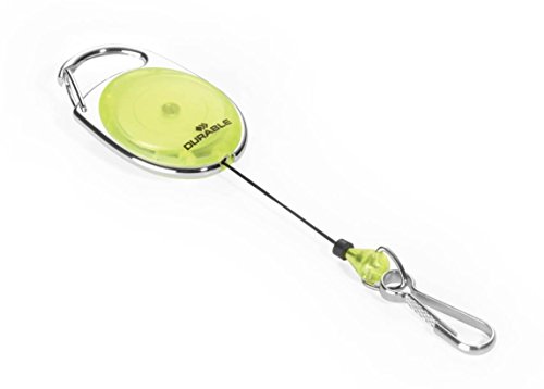 Durable 832704 Chiocciola Yo-Yo Style, Profilo in Metallo, Filo Retrattile, Moschettone, Giallo
