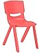 Flash Furniture Red Plastic Stackable School Chair with 15.5'' Seat Height