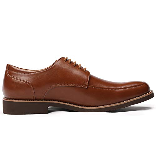 Men's Leather Dress Shoes Square Toe Lace up Oxfords Brown 11 Pricepulse