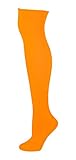 AJs Solid Colored Knee Socks, Neon Orange
